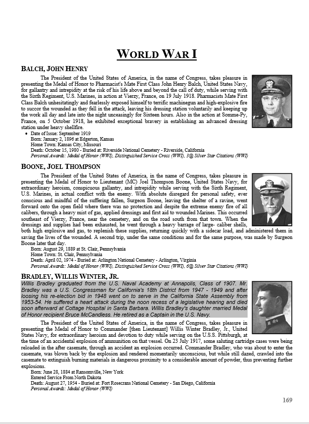 Medal of Honor Citations